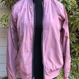 Pink Reversible Jacket with Black Floral Print